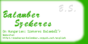 balamber szekeres business card